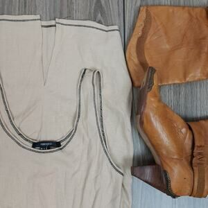 NWT Forever 21 beige pencil jersey dress size M vintage